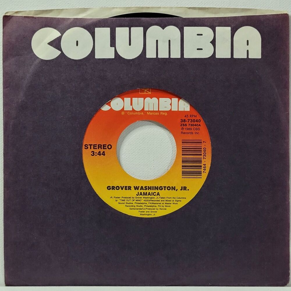Grover Washington, Jr. 45 Jamaica / Split Second on Columbia VG+ Jazz Funk